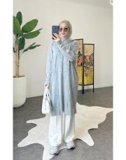 anna pamuk triko tunik gri