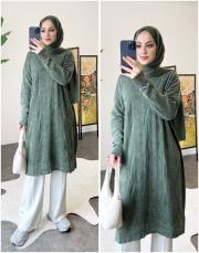 anna pamuk triko tunik haki