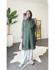 anna pamuk triko tunik haki 2