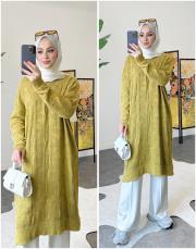 anna pamuk triko tunik hardal