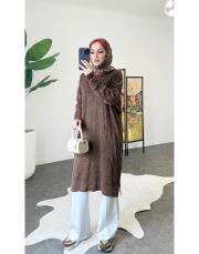 anna pamuk triko tunik kahve 2