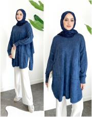 ilya pamuk triko tunik lacivert