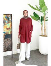 ilya pamuk triko tunik bordo