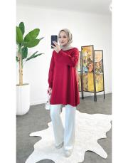 delina merserize triko tunik kırmızı 2