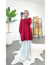 delina merserize triko tunik kırmızı 3