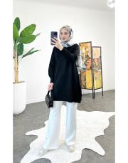 delina merserize triko tunik siyah 2