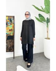 leopard merserize triko tunik siyah 2