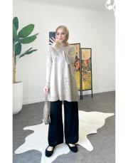 leopard merserize triko tunik taş 2