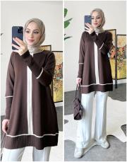 adelina merserize triko tunik kahve