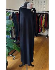 lowly broşlu merserize elbise siyah