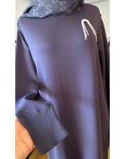 lowly broşlu merserize elbise antrasit 2