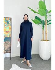 polina kol desenli merserize elbise lacivert 3