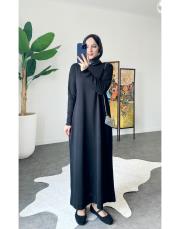 polina kol desenli merserize elbise siyah 2