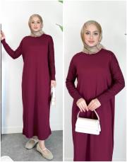 polina kol desenli merserize elbise bordo