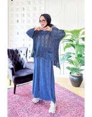 otantik file  pamuk triko tunik lacivert