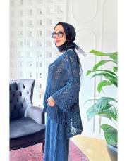 otantik file  pamuk triko tunik lacivert 2