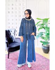 otantik file  pamuk triko tunik lacivert 3