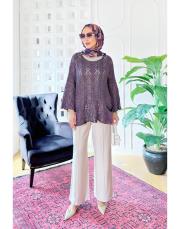 otantik file  pamuk triko tunik mor 3