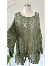 otantik file  pamuk triko tunik haki