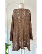 otantik file  pamuk triko tunik kahve 2