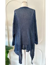 angela file örme pamuk triko tunik lacivert 3