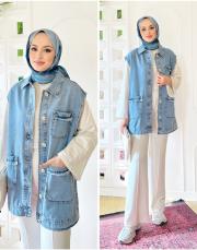 santa kot yelek açık mavi