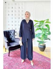 luis asimetrik tencel takım lacivert 2