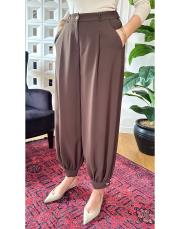 nisan pileli şalvar pantolon kahve