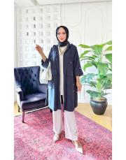 yanlar çıt çıt tencel kapşonlu kap lacivert 2