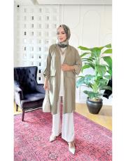 yanlar çıt çıt tencel kapşonlu kap haki 2