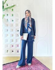 narya ince pike dokulu takım lacivert 3