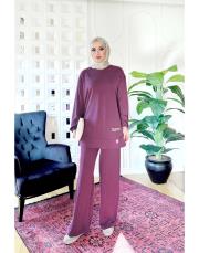 narya ince pike dokulu takım bordo