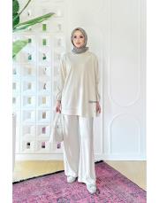 narya ince pike dokulu takım açık bej 3