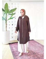 felix tencel dik yaka kap kahve 2