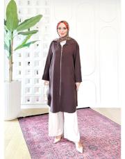 felix tencel dik yaka kap kahve 3