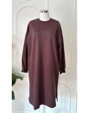 glow up uzun iki ip tunik kahve