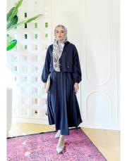 lavi etekli tencel takım lacivert 3