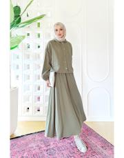 lavi etekli tencel takım haki