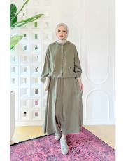 lavi etekli tencel takım haki 2