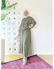 lavi etekli tencel takım haki 3