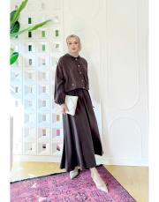 lavi etekli tencel takım kahve