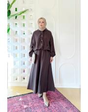 lavi etekli tencel takım kahve 3