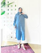 velora tencel gömlek elbise açık mavi 2