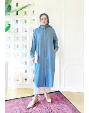 velora tencel gömlek elbise açık mavi 3