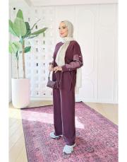 bukle kol kupra  düğmeli takım bordo 2