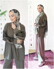 bukle kol kupra  düğmeli takım haki