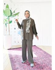 bukle kol kupra  düğmeli takım haki 3