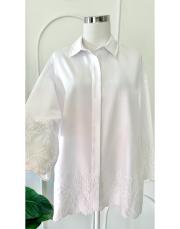 rames brode nakışlı gömlek ekru