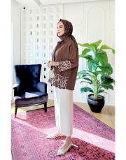 rames brode nakışlı gömlek kahve 3