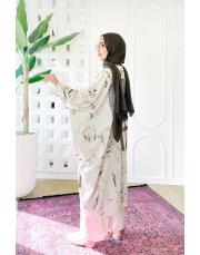 italyan keten sırt file kimono koyu haki 2